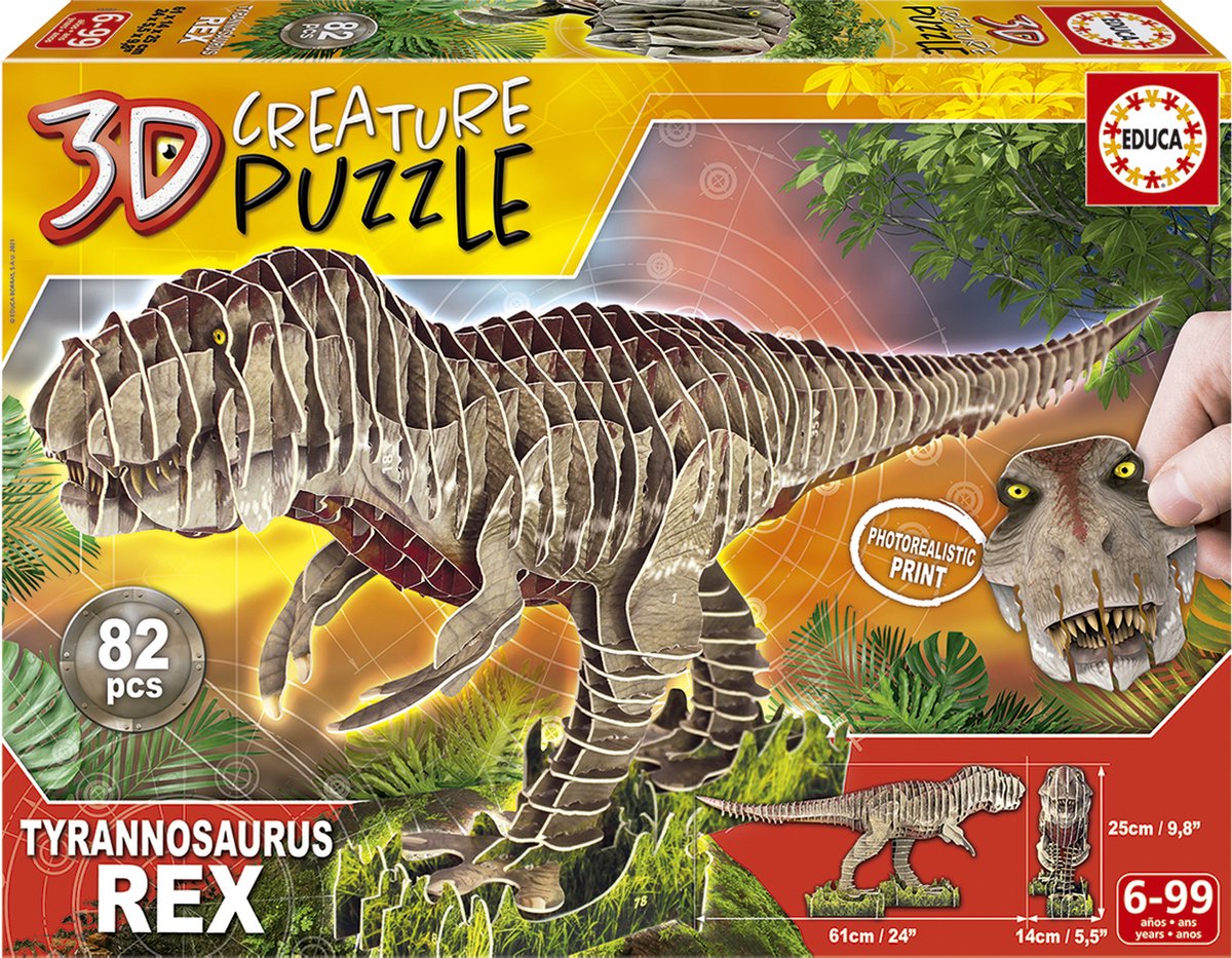 Educa Borrás - Puzzle 3D Creature T-Rex