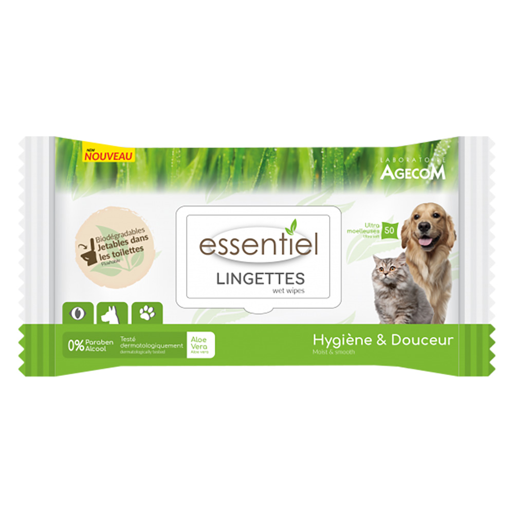 Essentiel Antwerp Essentiel - Toallitas Para Perros Y Gatos Aloe Vera 50 Uds