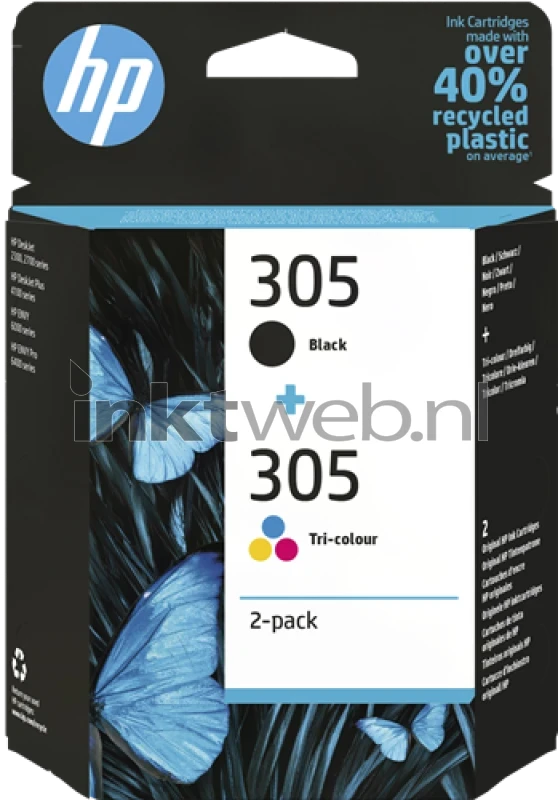 HP HP - Pack De 2 Cartuchos De Tinta Original 305 Tricolor / Negro (6ZD17AE)