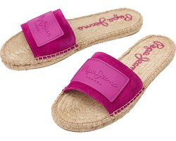 Pepe Jeans - Alpargatas De Mujer En Fucsia Planas Tipo Pala Con Parche Logotipado