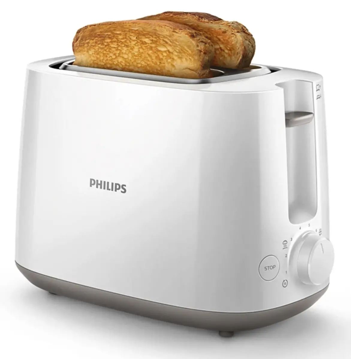 Philips Philips - Tostador Daily HD2581/00 Con Rejilla Calientabollos Integrada Blanco