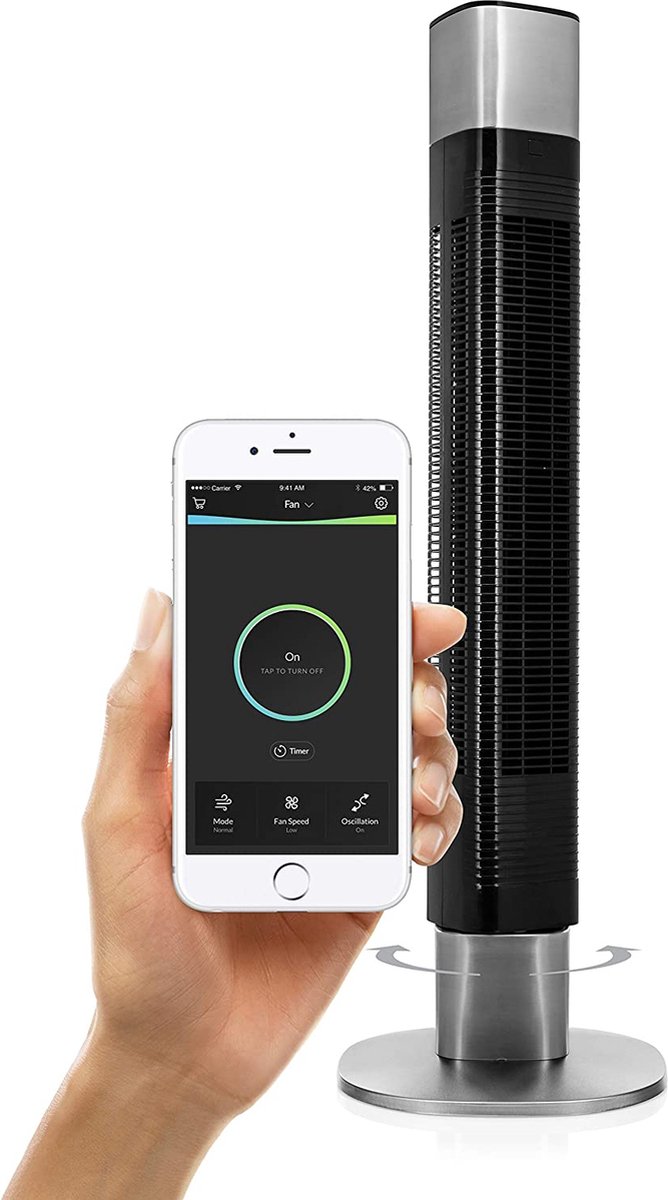 Princess - Ventilador De Torre 350000 Smart Control Con App Y Voz Negro