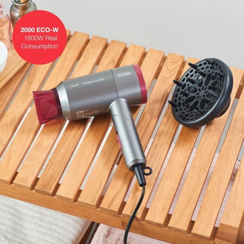 SOLAC - Secador Plegable Hair & Go Ionic 1800