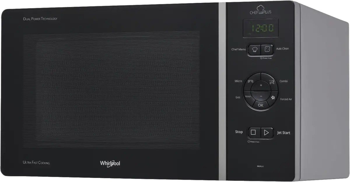 Whirlpool Whirlpool - Microondas 25 Litros Y Grill - MCP 347 SL Negro / Plateado - Silver