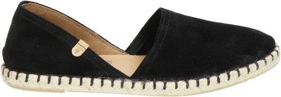 Verbenas - Alpargatas Planas De Mujer En Ante De Color Negro - Zwart