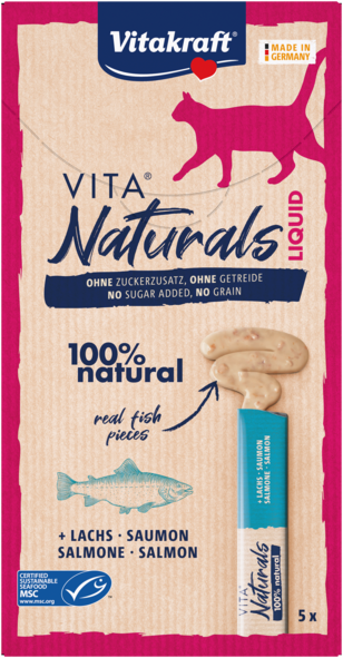 Vitakraft Vitakraft - Snack Para Gatos Adultos Vita Naturals Liquid Salmón 5 Uds