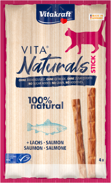 Vitakraft Vitakraft - Snack Para Gatos Adultos Vita Naturals Salmón 4 Sticks X 5 G