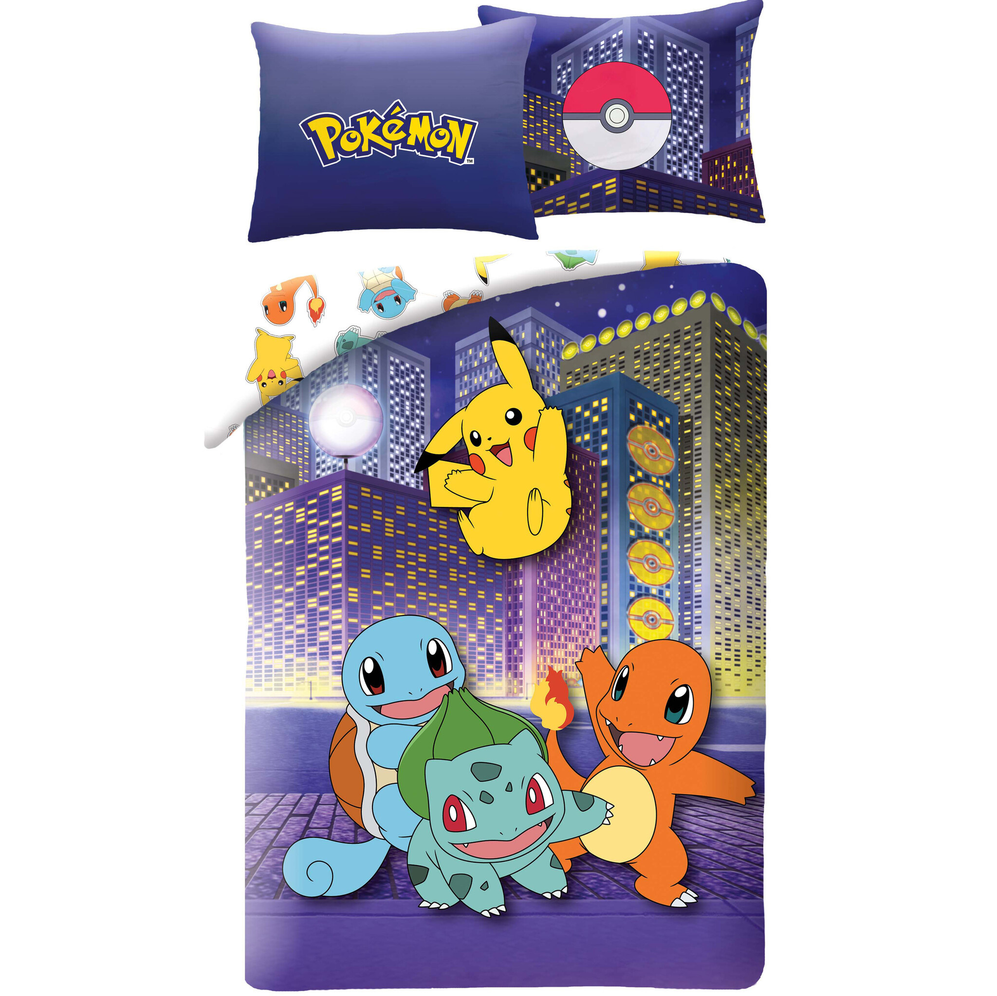 Dekbedovertrek, City - 140 x 200 + 70 x 90 cm - Polyester