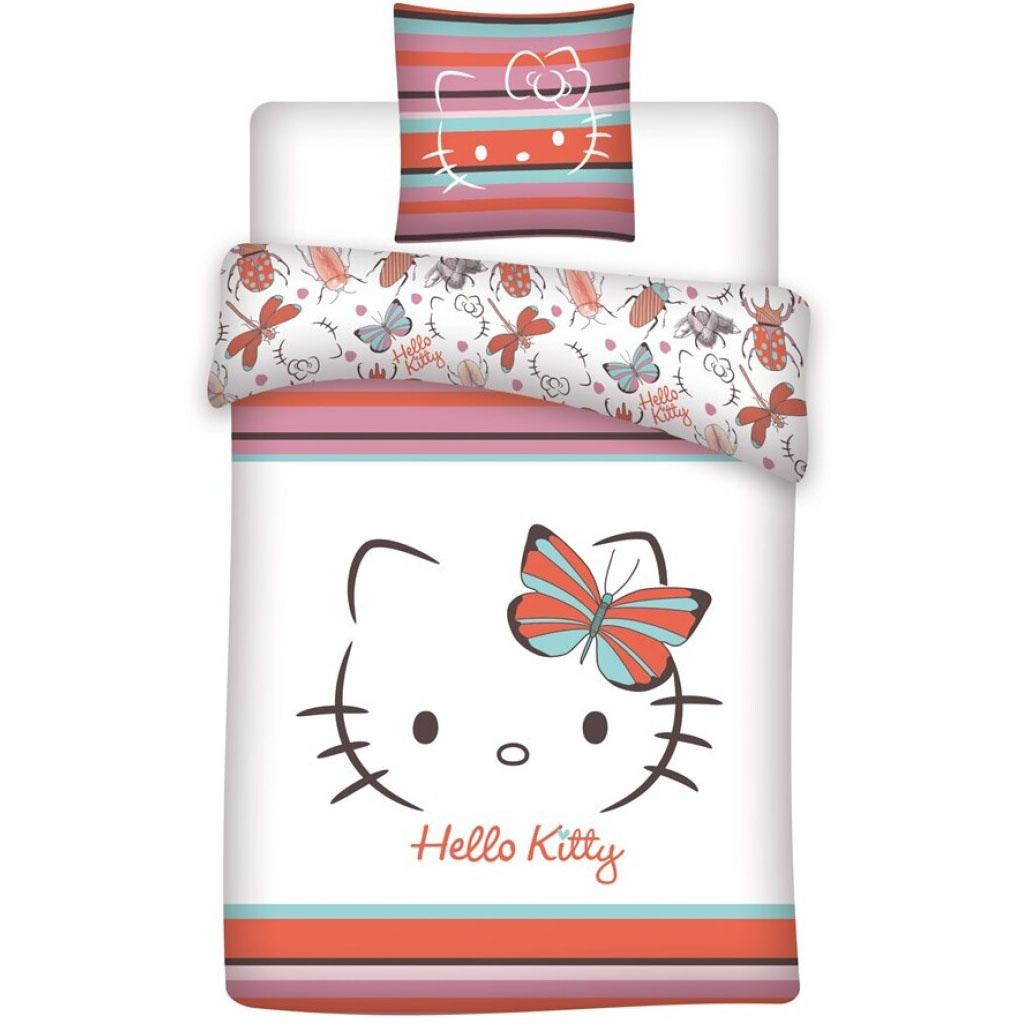 Dekbedovertrek Vlinder - 140 x 200 cm / 65 x 65 cm - Polykatoen