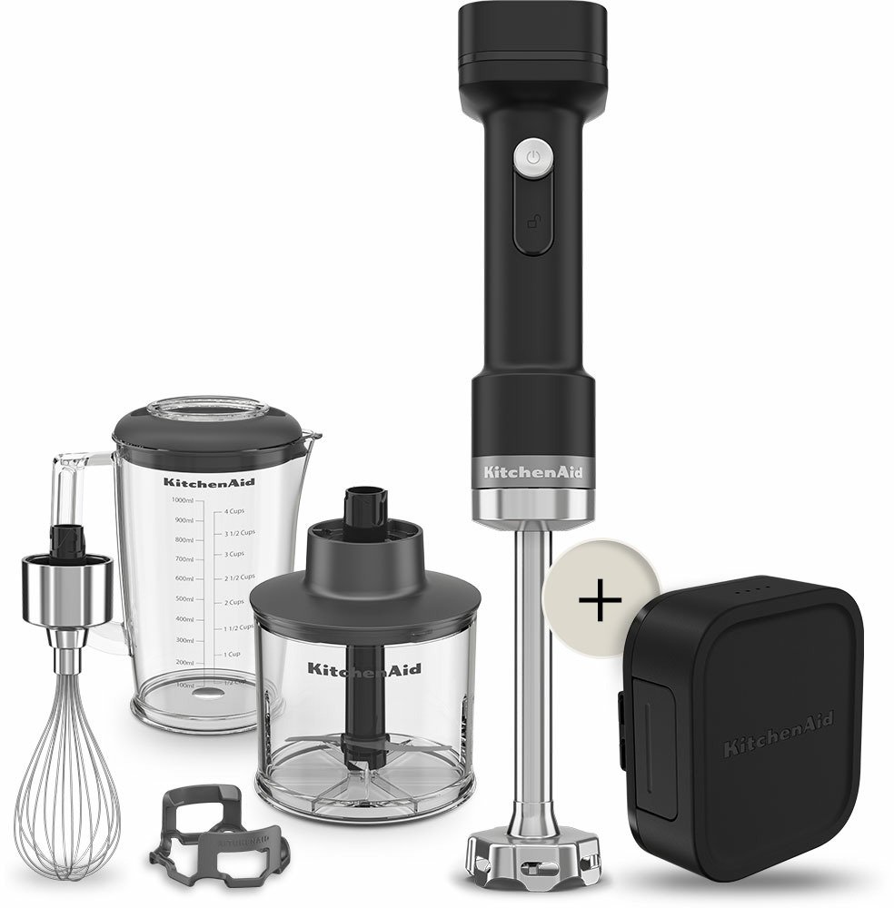 Kitchenaid KitchenAid Go 5KHBRV75BM + Accessoires + Batterij | Mixers | 5413184002879