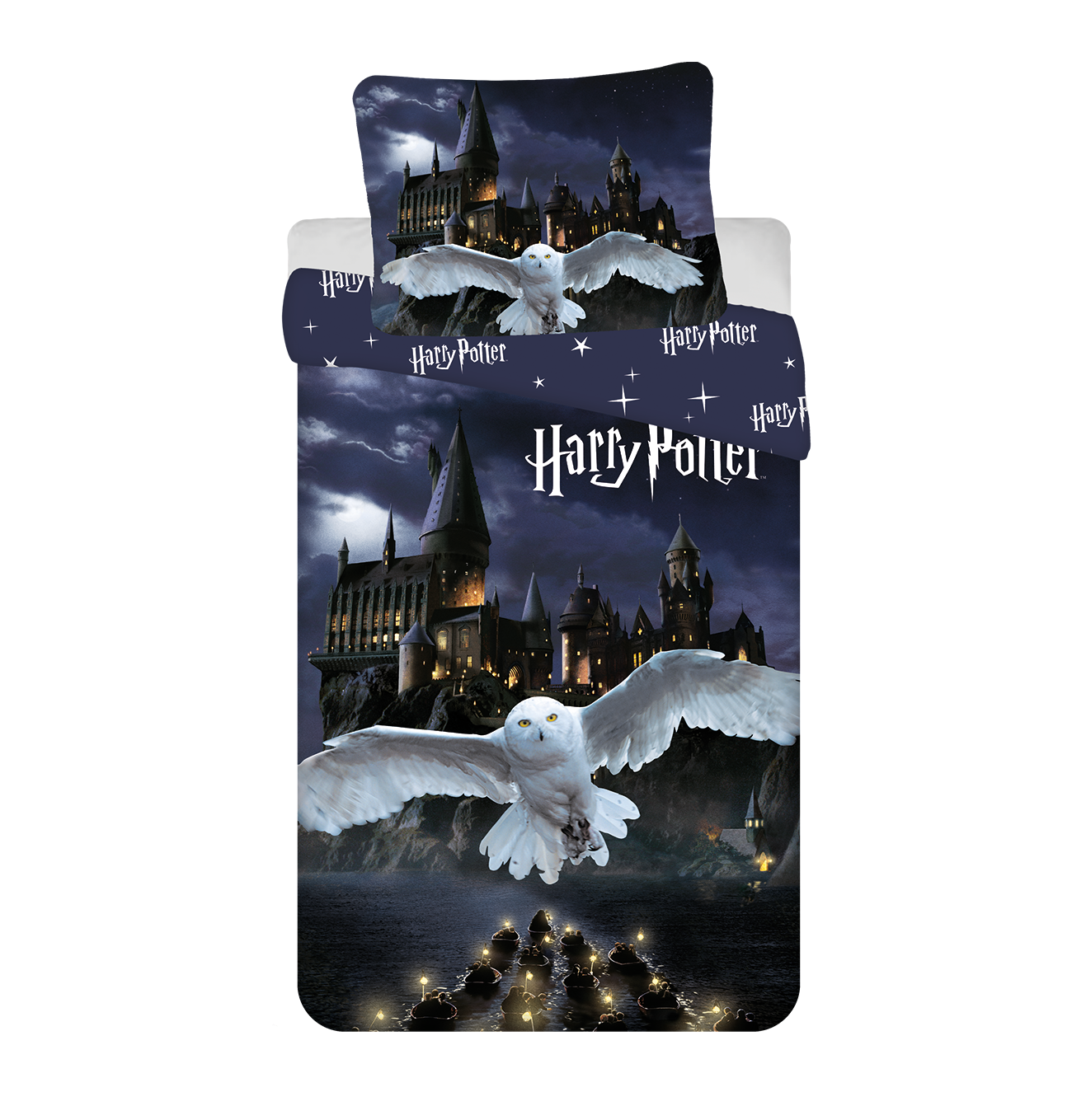 Dekbedovertrek Hogwarts Night -140 x 200 cm / 70 x90 cm - Polyester