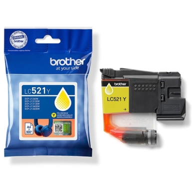 Brother Brother Brother LC-521 Inktpatroon LC521Y Replace: N/A - Geel