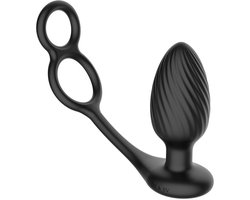 Nexus - Tornado Roterende Anaal Plug met Cock & Ball Rings - Zwart