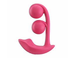 HoneyPlayBox - Melody-Druksensor App-bestuurde Dubbele Ballen Clit & G-spot Vibrator - Magenta