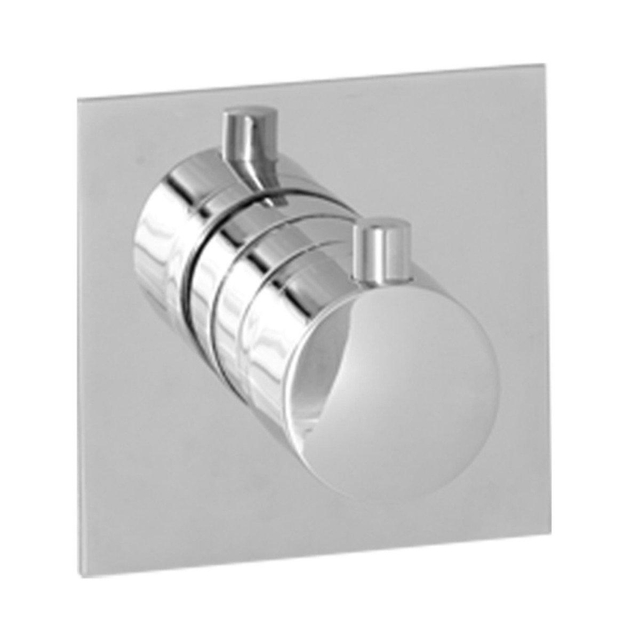 Brauer Brauer inbouwthermostaat ronde knoppen met vierkante 11x11cm achterplaat chroom gepolijst 1602