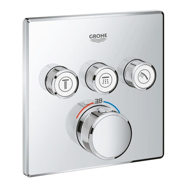Grohe GROHE Grohtherm smartcontrol afdekset douchethermostaat met omstel 3x vierk.chr 29126000
