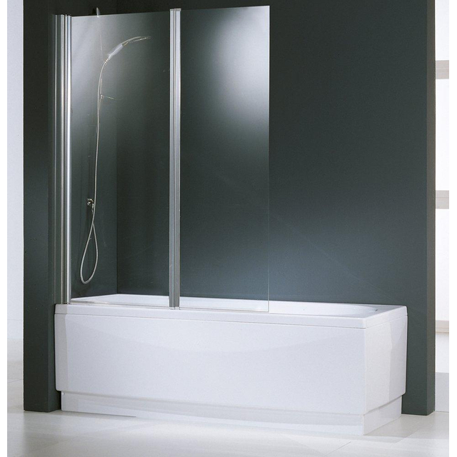 Novellini Novellini Aurora badklapwand 2 delig 120x150cm wit profiel en helder glas auroran2-1a