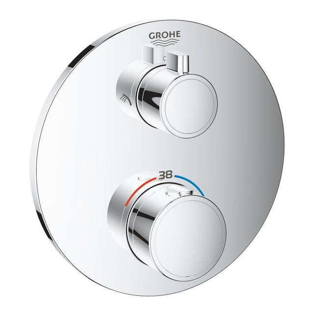 Grohe Grohe Grohtherm Inbouwthermostaat - 2 knoppen - Omstel - rond - chroom 24076000