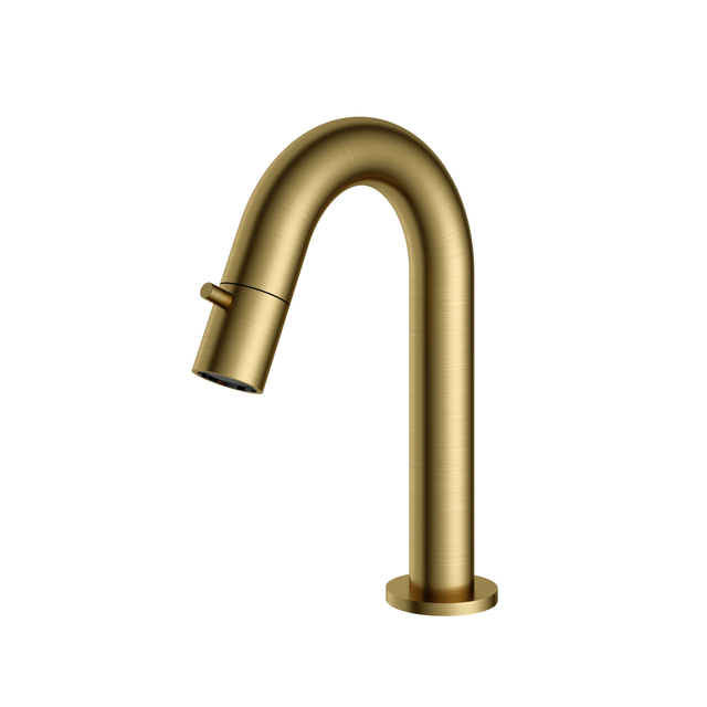 Hotbath Hotbath Cobber Fonteinkraan opbouw - u-uitloop 11.8cm - PVD - geborsteld messing U001BBP