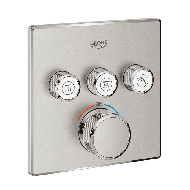Grohe Grohe Grohtherm SmartControl Inbouwthermostaat - 4 knoppen - vierkant - supersteel 29126dc0