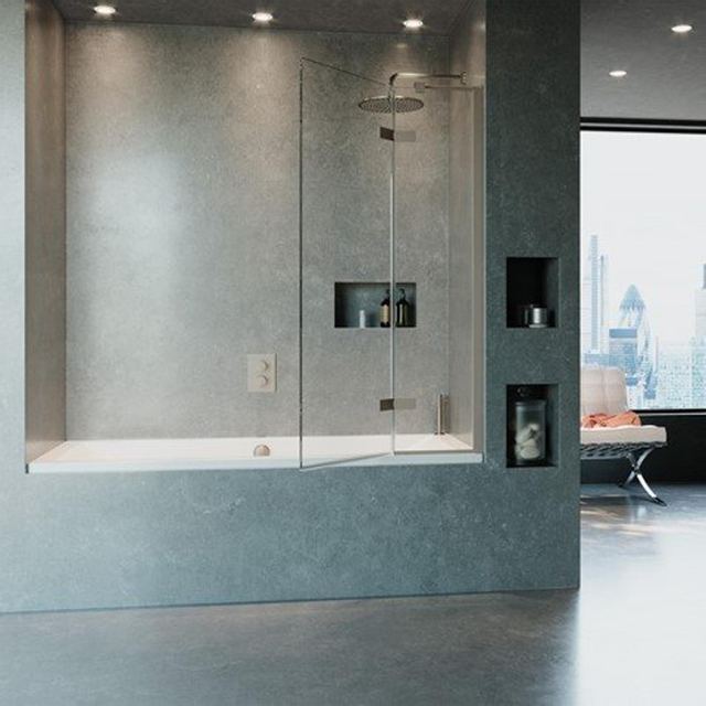 Crosswater Crosswater Optix 10 Badwand - 90x150cm - rechts - geborsteld RVS OXBDVC0900R