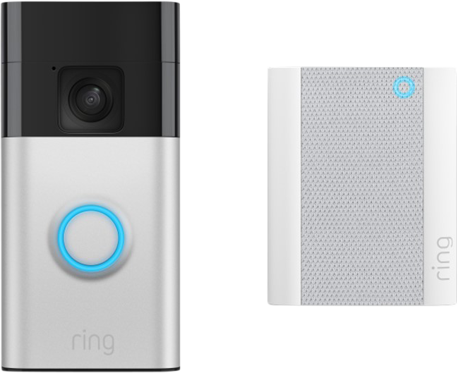 Ring Ring Battery Video Doorbell + Chime Slimme deurbel - Grijs