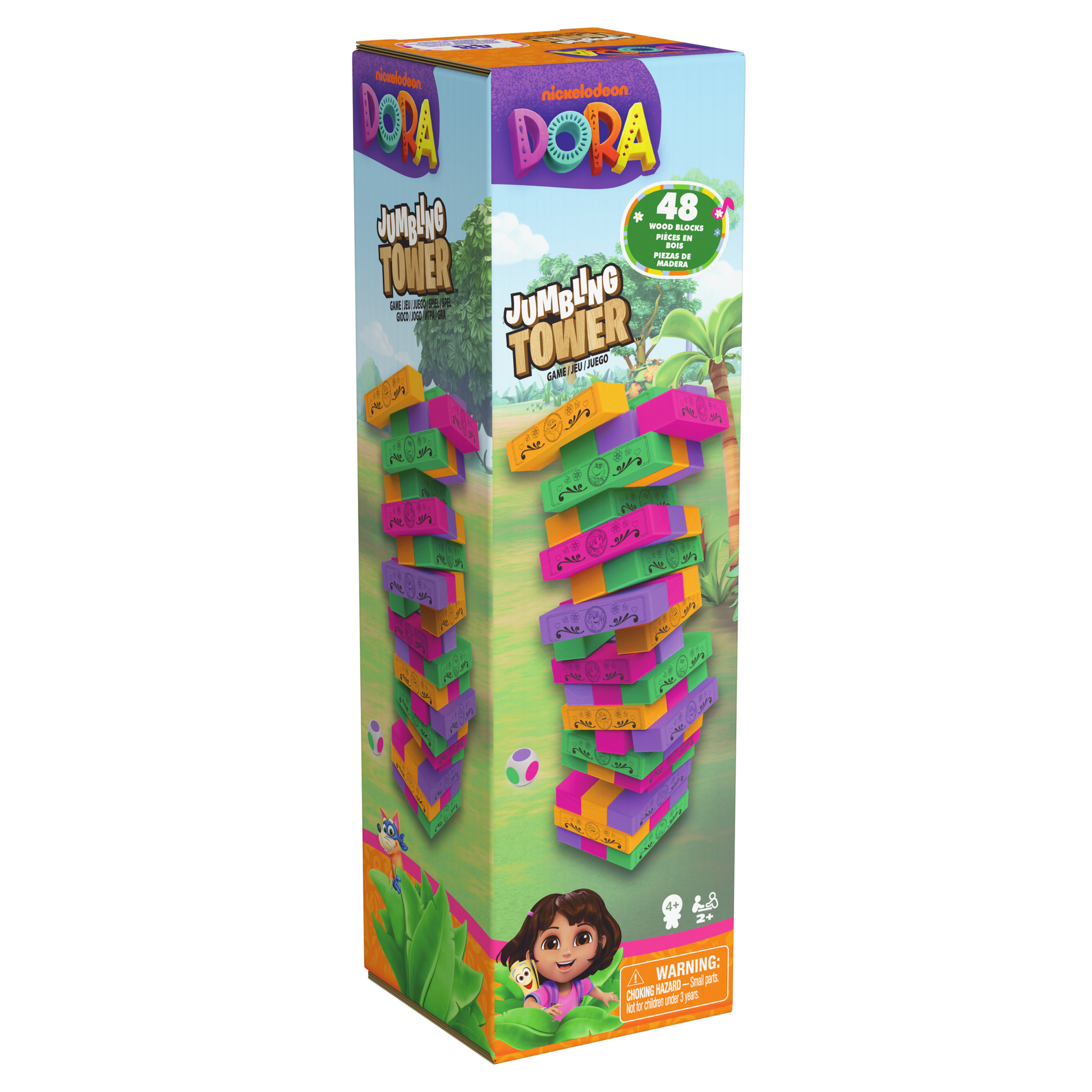 Top1Toys Dora Jumbling Tower Blokkentoren Spel Met 48 Houten Blokjes
