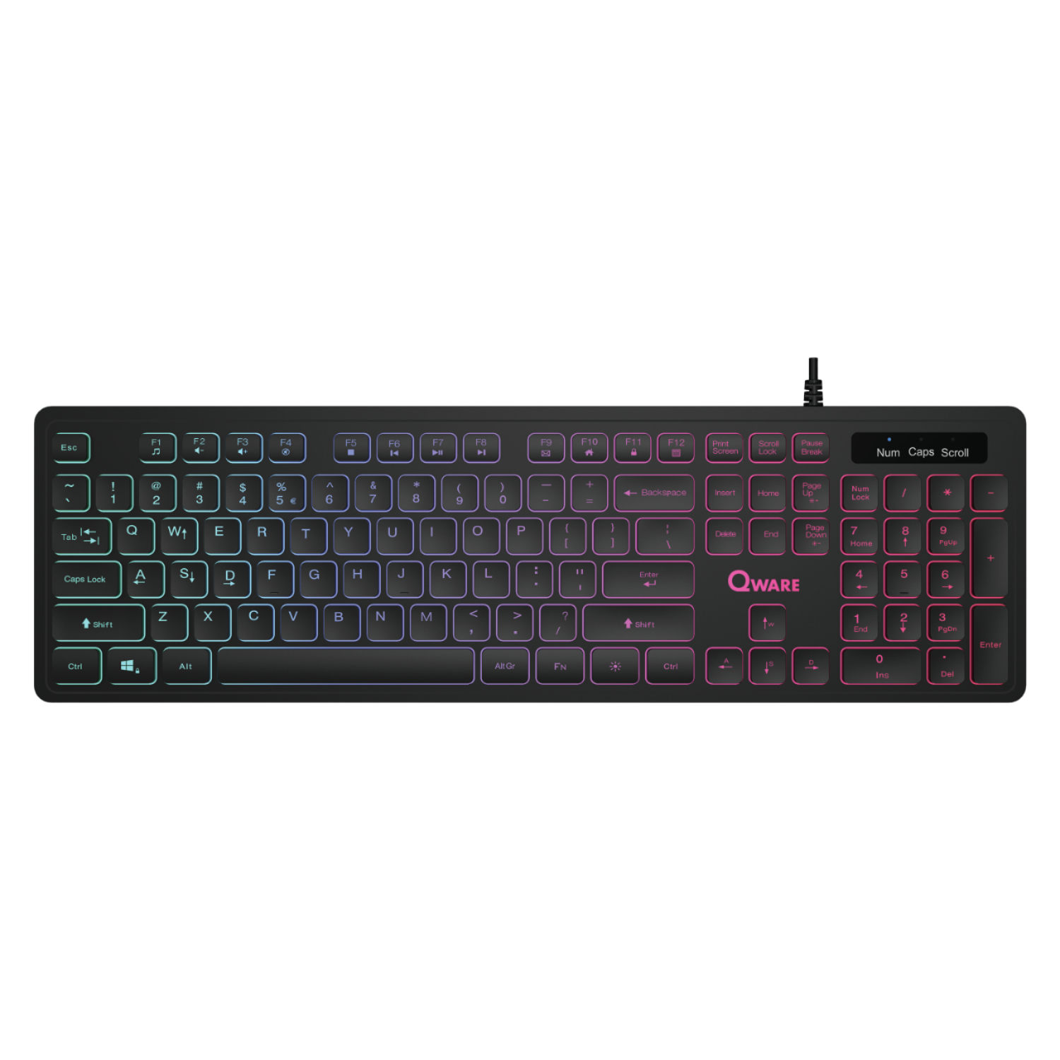 Qware Qware Kingston Bedraad Toetsenbord - Zwart