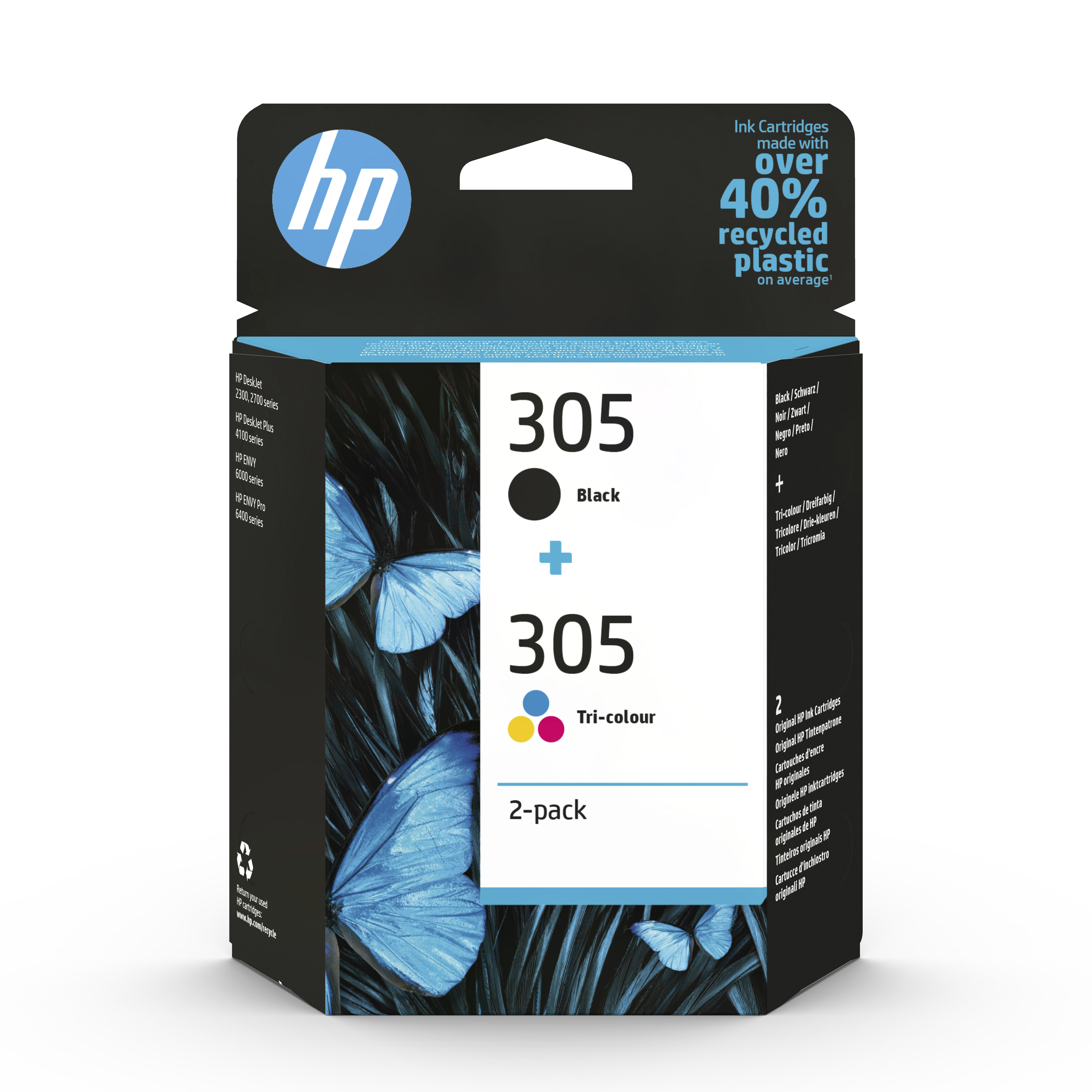 HP HP 305 Inktcartridge Tri-color/black Original 2-pack