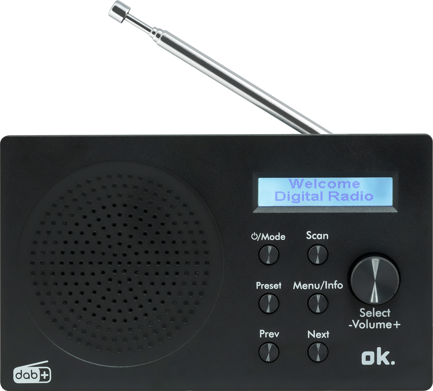 OK. OK. Ord 101bt-b-1 Dab+ Dab-radio Zwart