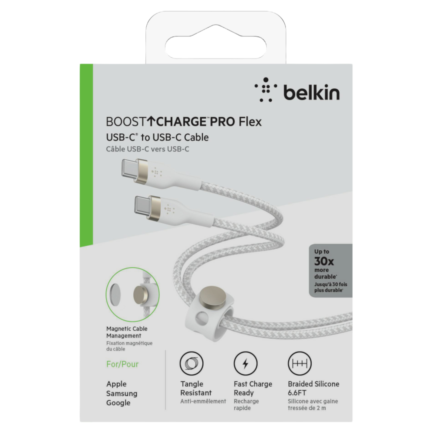 Belkin Belkin Usb‑c Naar Oplaadkabel – Pro Flex (gevlochten Siliconen) (usb 2.0 2m Wit)