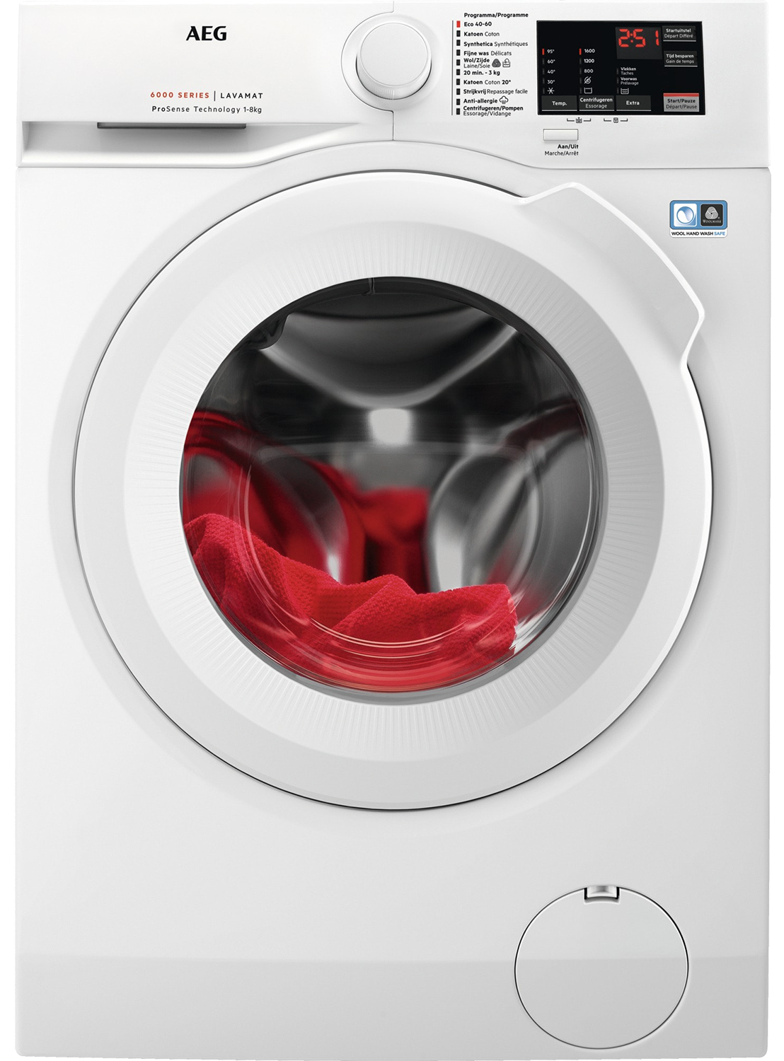 AEG AEG Lf6284m Prosense - Wasmachine Voorlader 8 Kg 1400 Rpm 74 Db