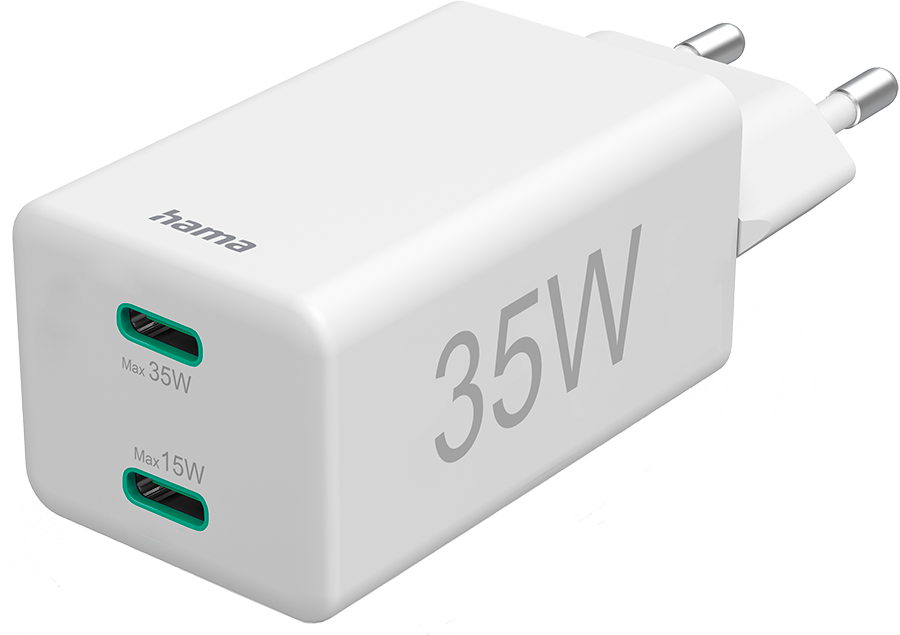 Hama Hama 125129 Lader 2x Usb-c 35w Wit