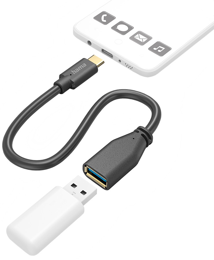 Hama Hama 125105 Usb-kabel Usb-a/c 15cm Zwart