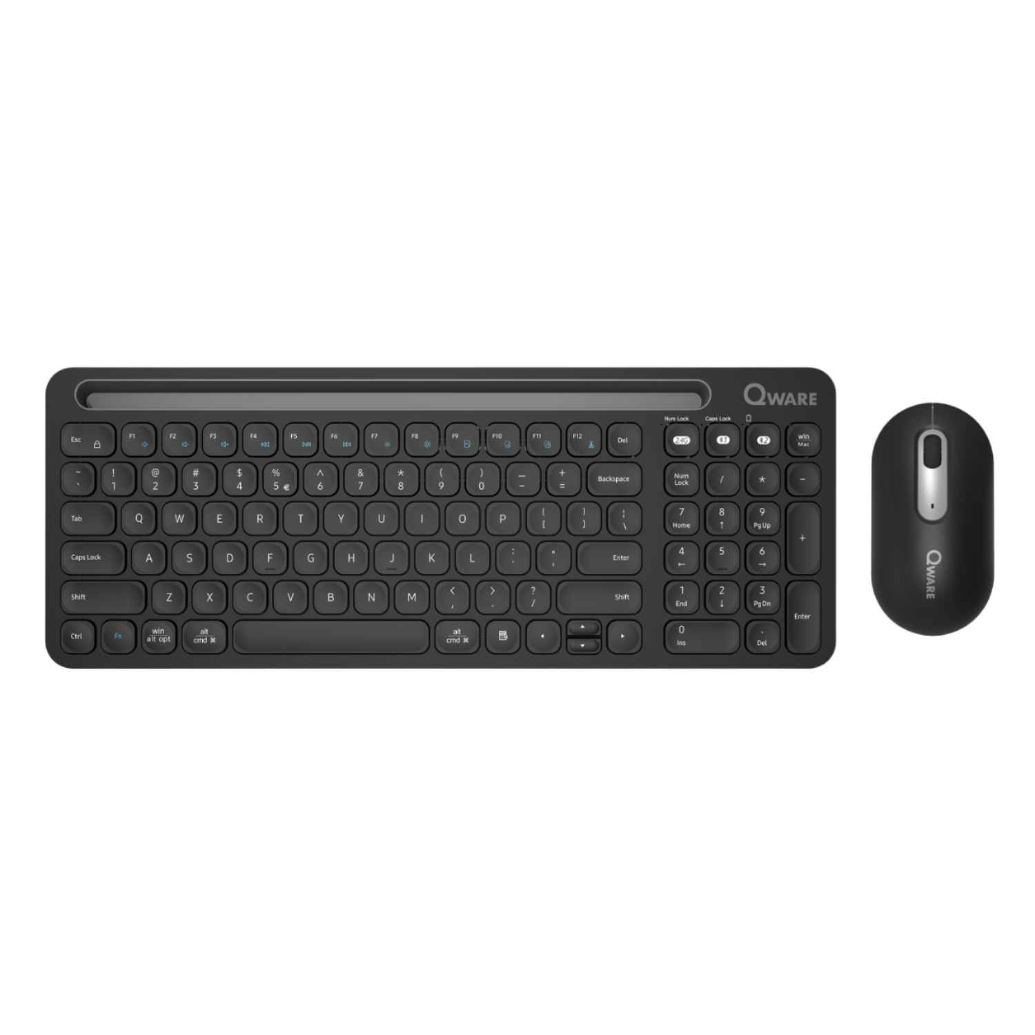 Qware Qware Florence Draadloze Muis & Toetsenbord - Zwart