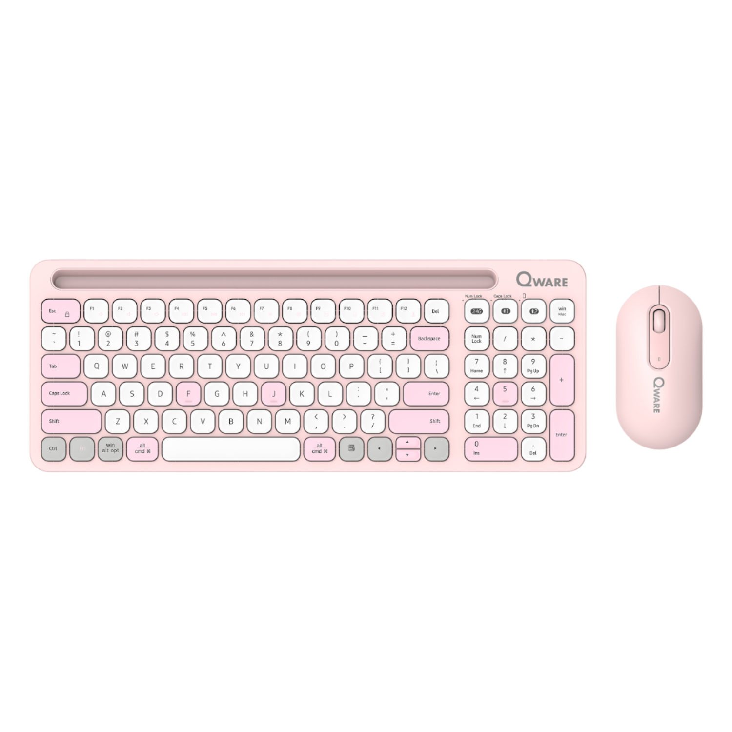 Qware Qware Florence Draadloze Muis & Toetsenbord - Roze