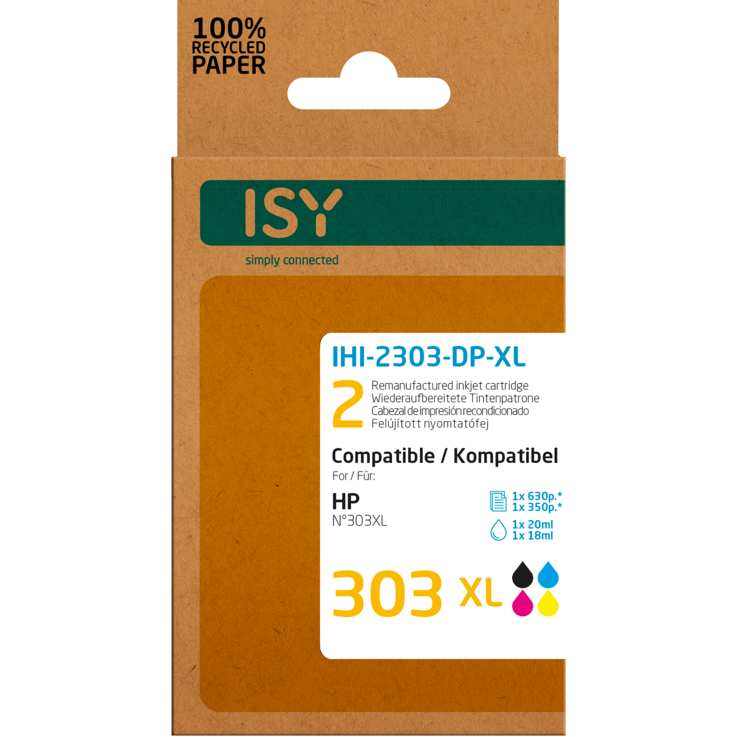 ISY ISY Multipack 2 HP 303xl Bk+cl