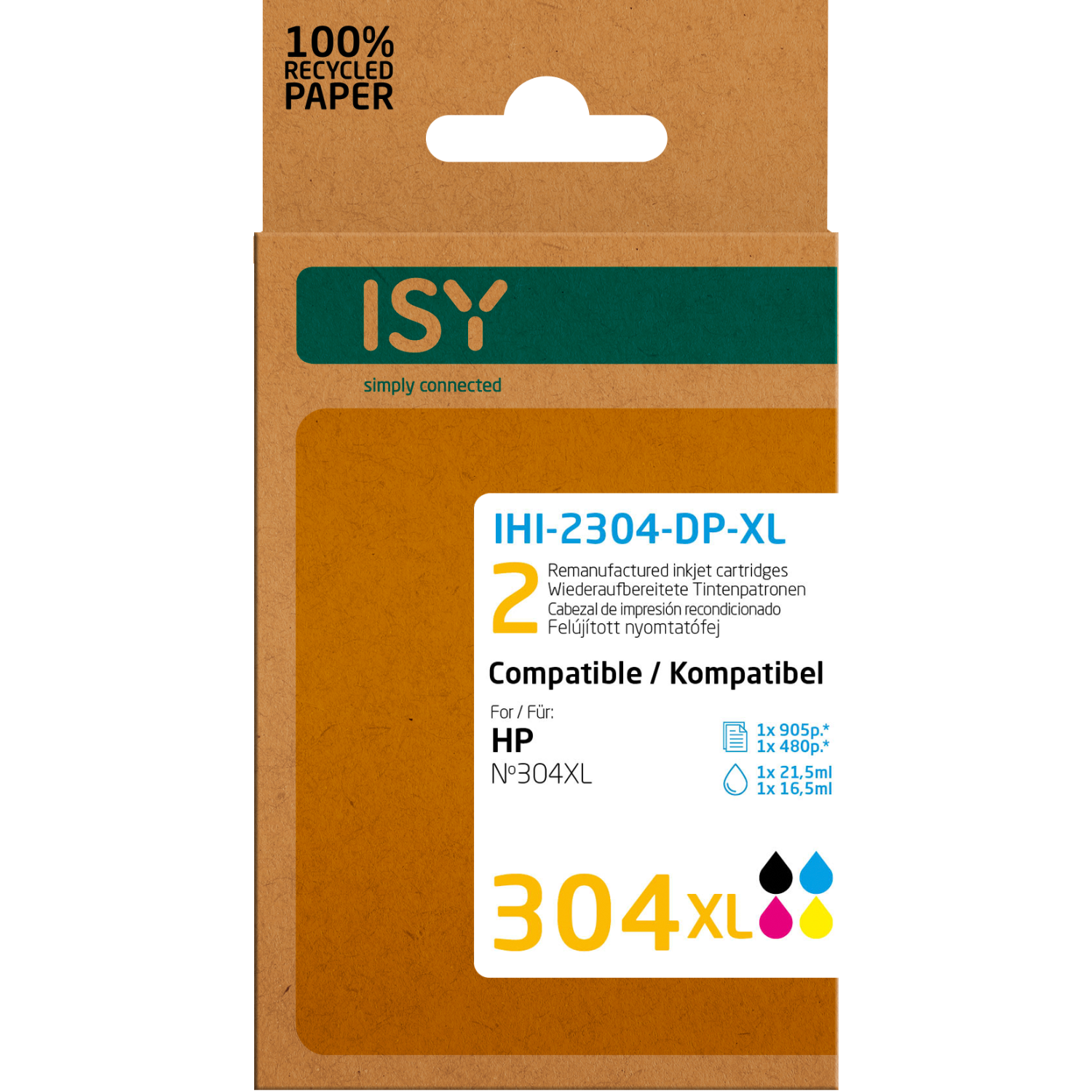 ISY ISY Multipack 2 HP 304xl Bk+cl
