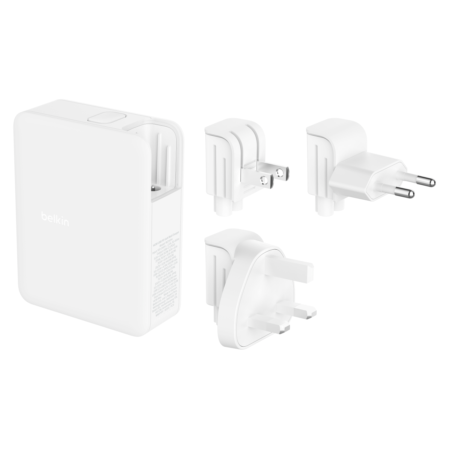 Belkin Belkin Boostcharge 4-poorts Gan Muurlader 140 Watt Met Uk/eu/us Plug Wit