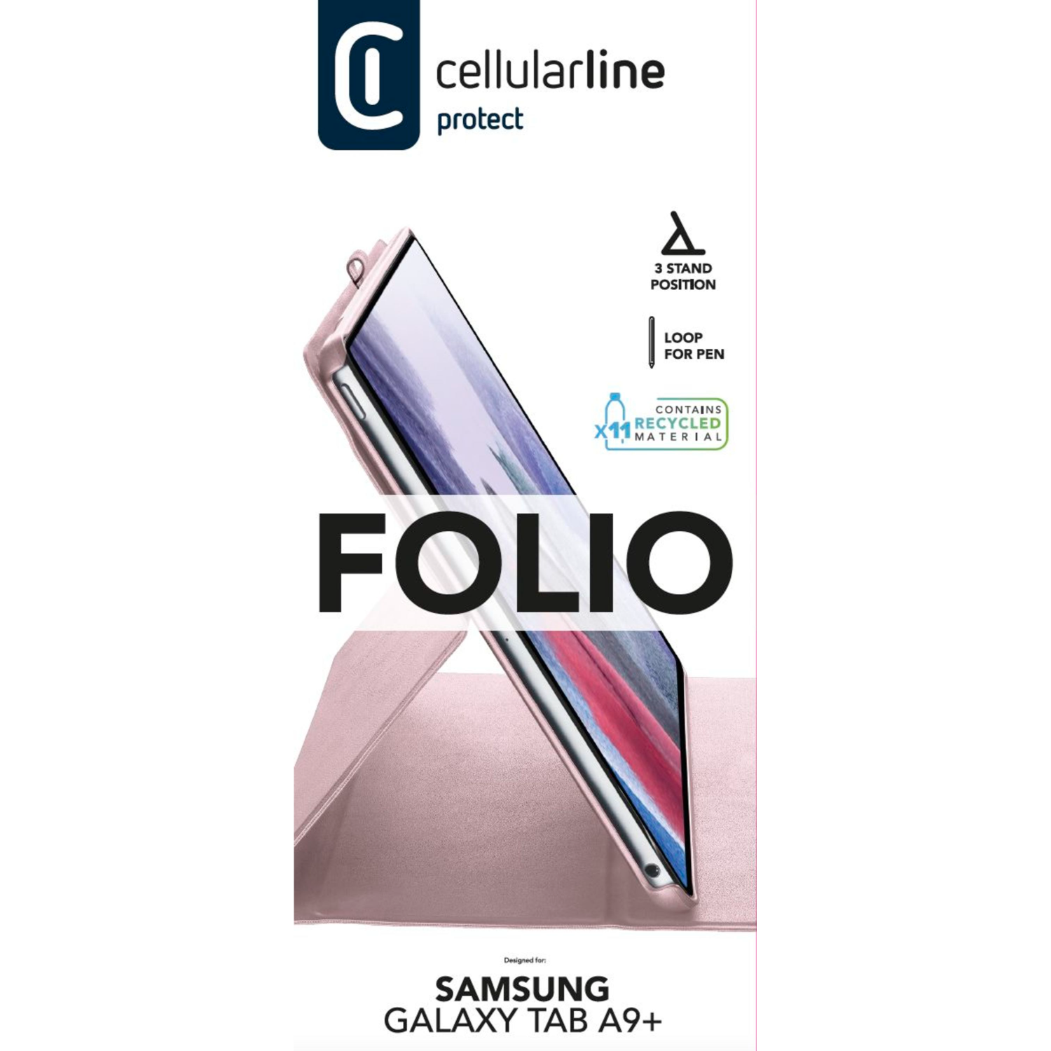 Cellularline Cellularline Folio Galaxy Tab A9+ Roze