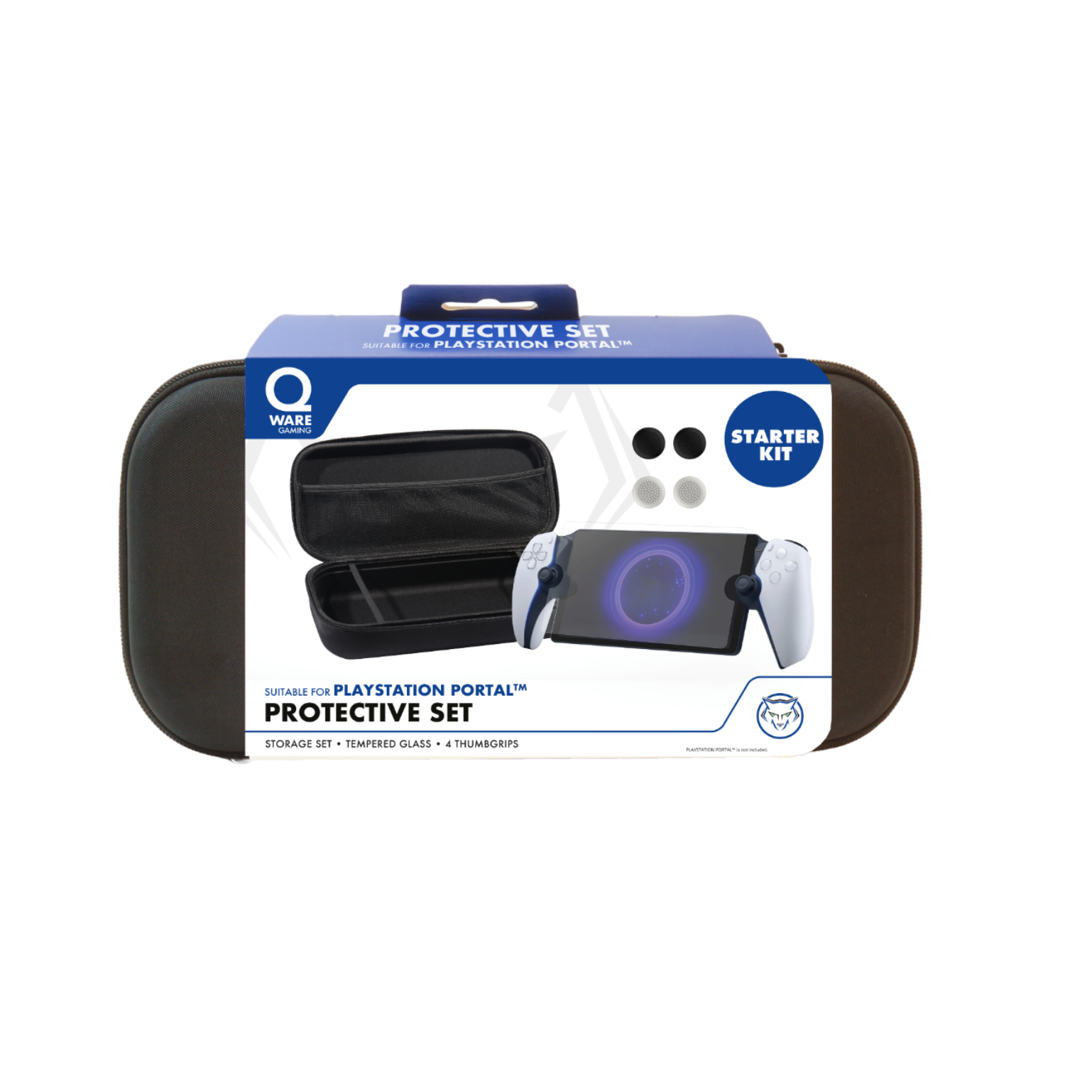 Qware Qware Playstation Portal Beschermhoes + Gehard Glas Bundel