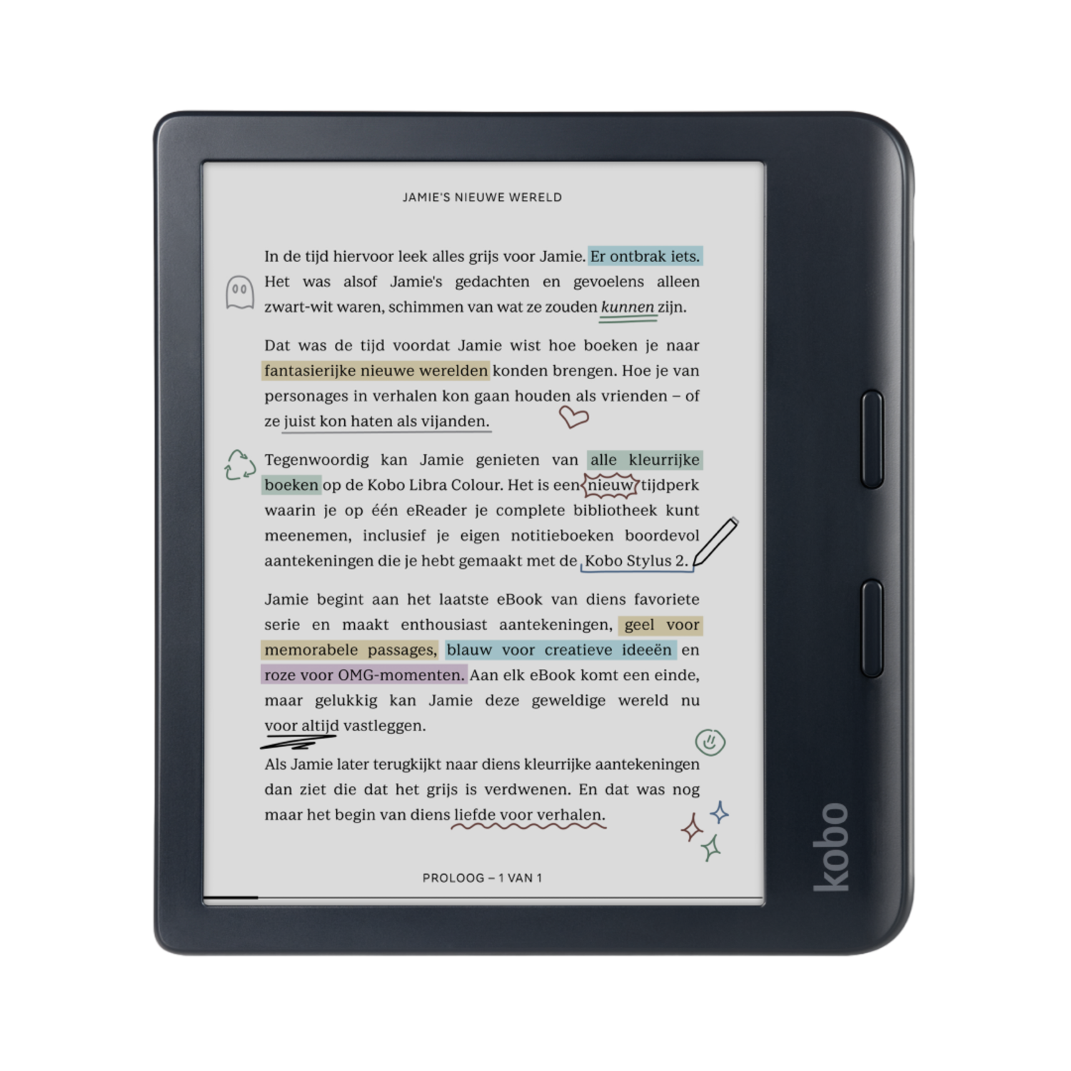 Kobo Kobo Libra Colour Zwart - 7 Inch 32 Gb (ongeveer 24.000 E-books) Waterdicht (ip8x)