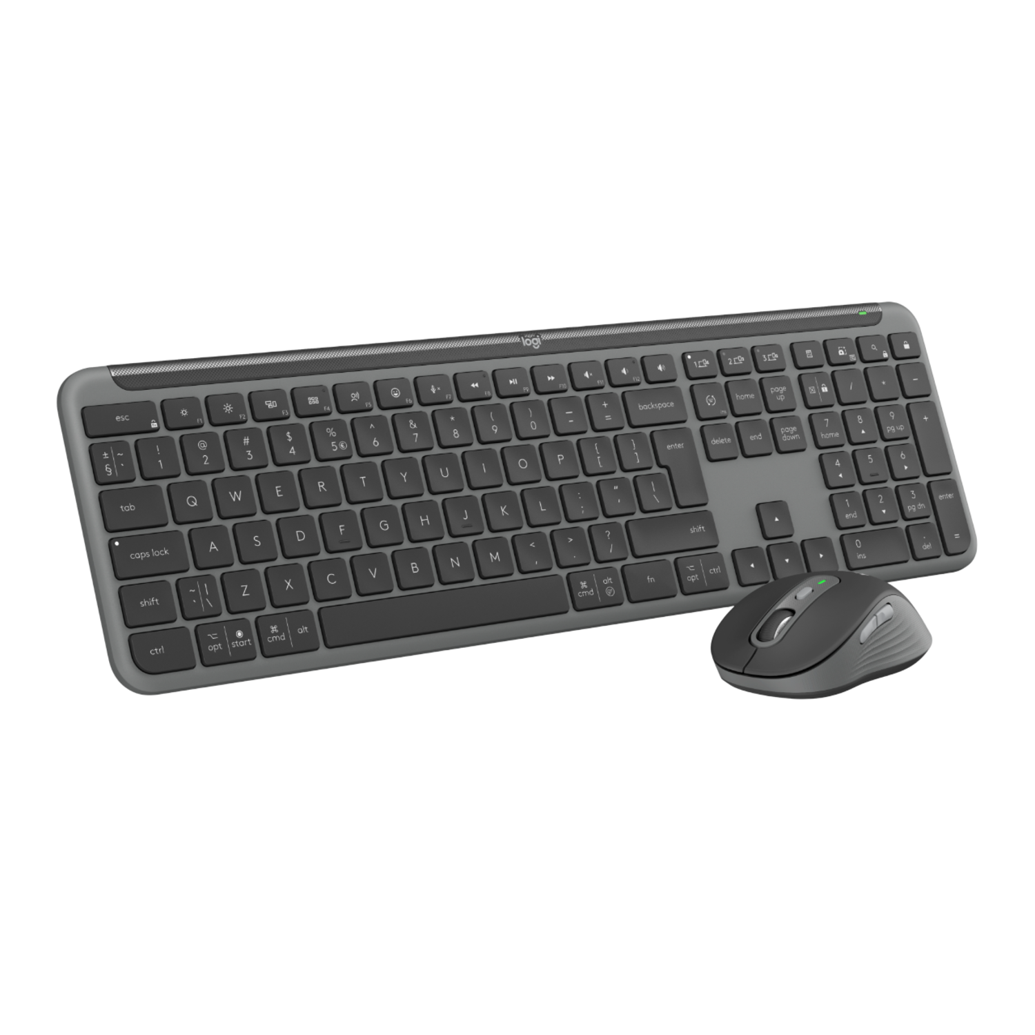 Logitech Logitech Mk950 Signature Slim Draadloos Toetsenbord-en-muis-set Grijs