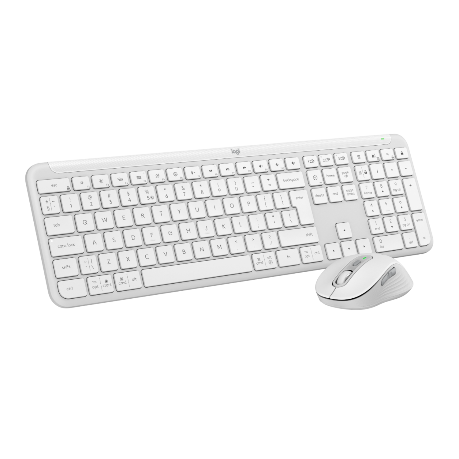 Logitech Logitech Mk950 Signature Slim Draadloos Toetsenbord-en-muis-set Wit