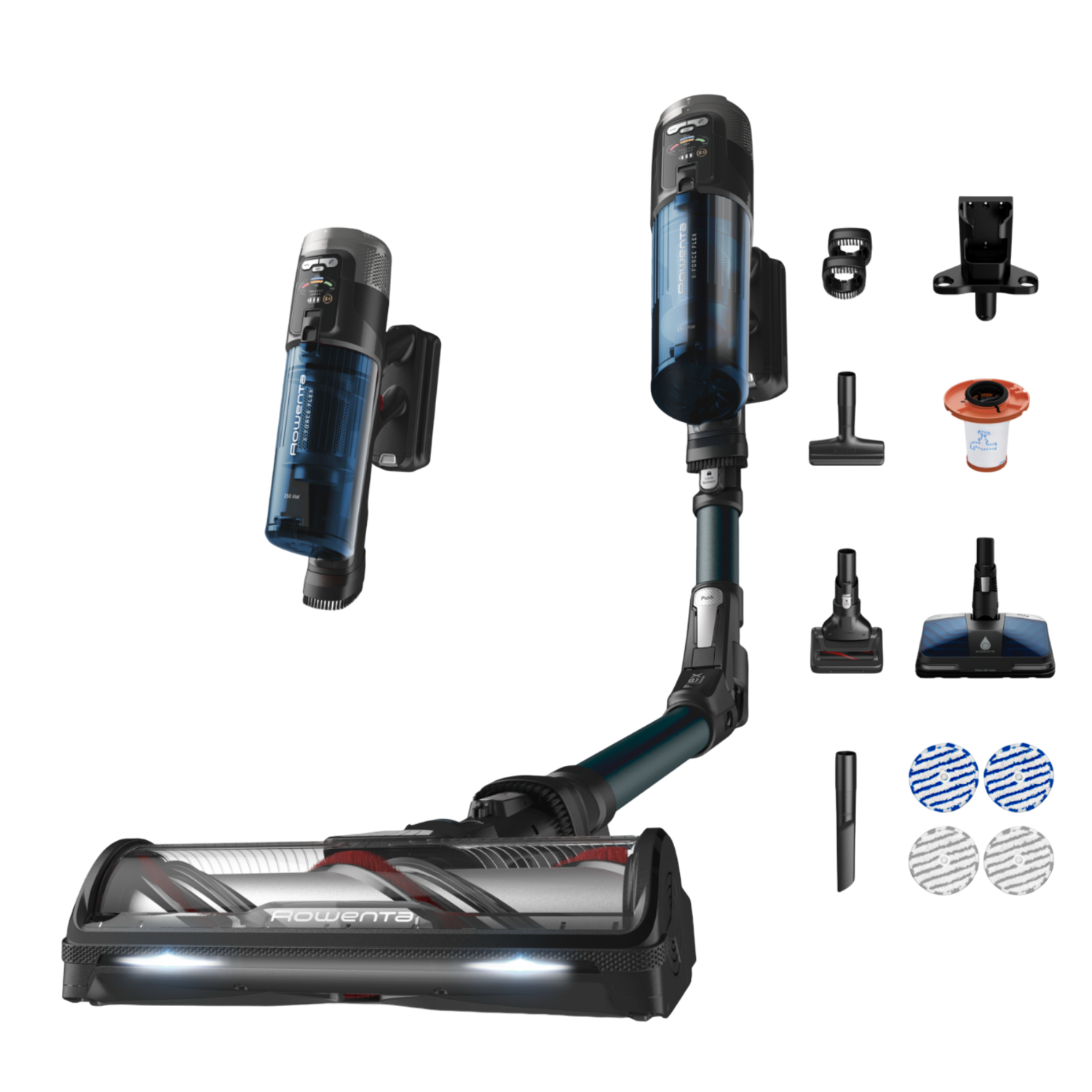 Rowenta Rowenta Rh9ad1 X-force Flex 13.60 Aqua Steelstofzuiger Incl. Kruimelzuiger Blauw