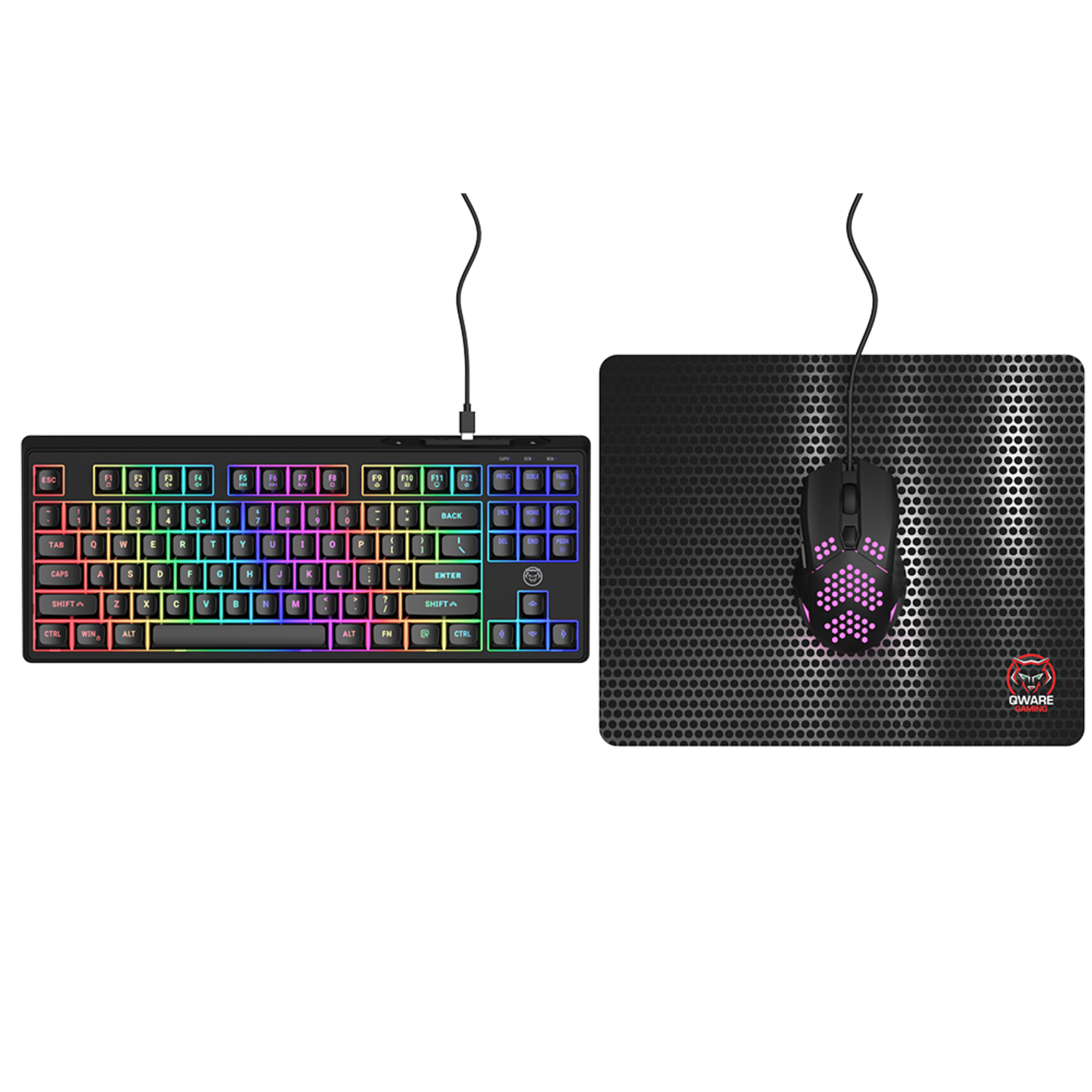 Qware Qware San Antonio Bedraad Gamingtoetsenbord En -muis Bundel Zwart