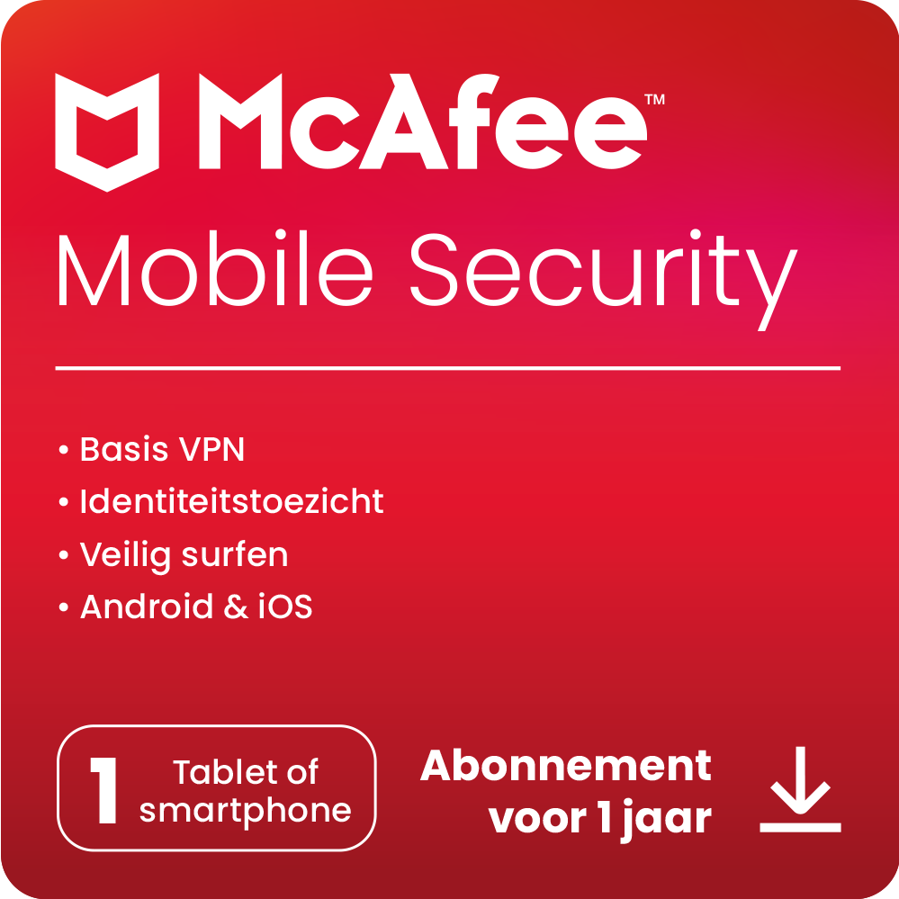 McAfee Mcafee Android/ios - 1 Apparaat Abonnement Van Jaar (digitale Download)