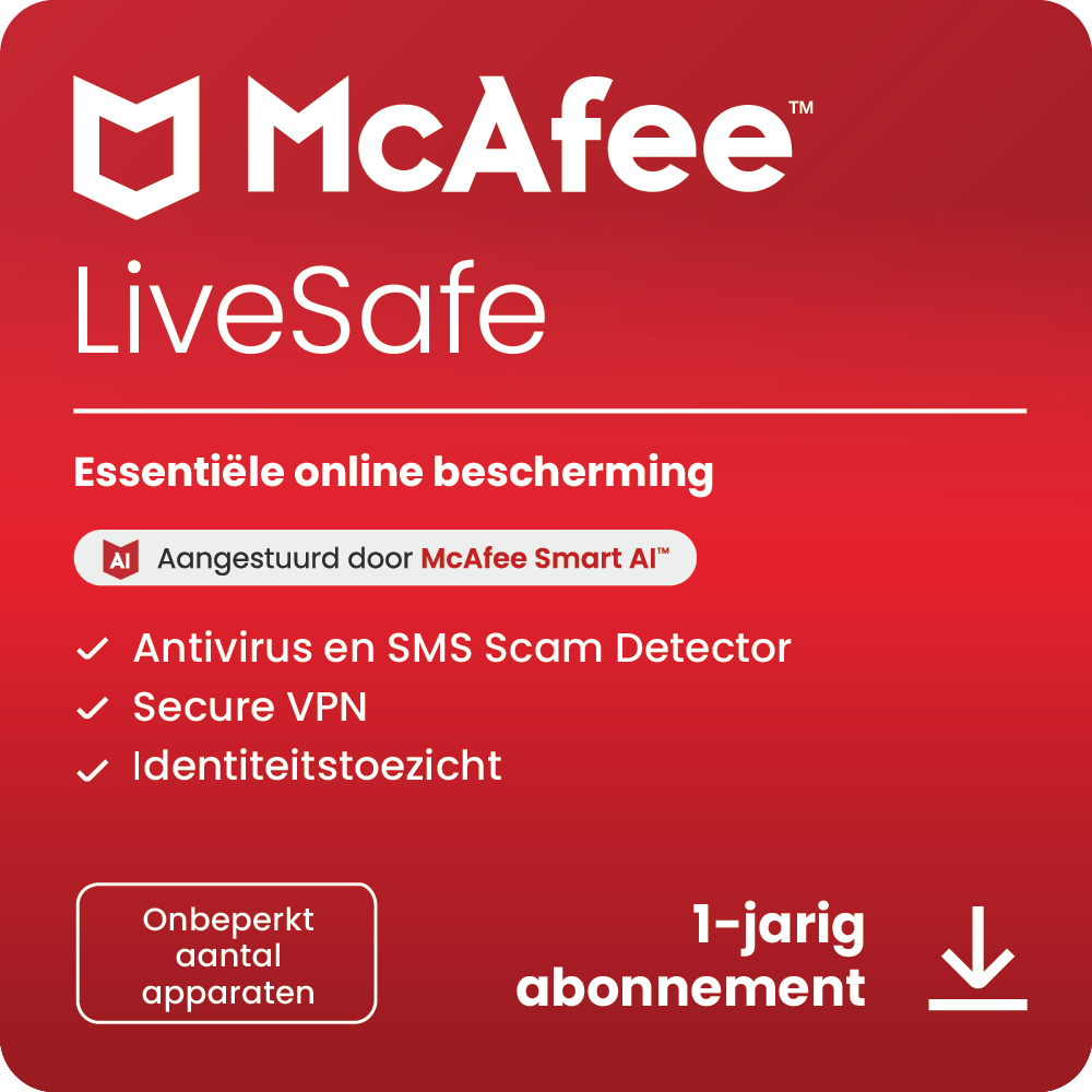 McAfee Mcafee Livesafe Unlimited 1 Jaar