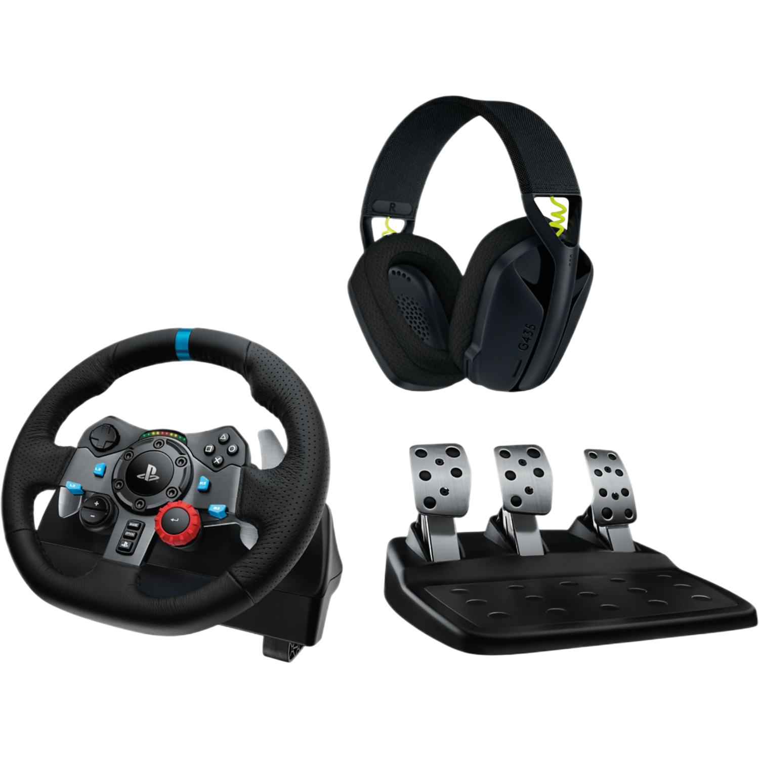 Logitech Logitech G G435 Gaming Headset + G29 Driving Force Playstation 4 5 Pc Gaming Stuurwiel