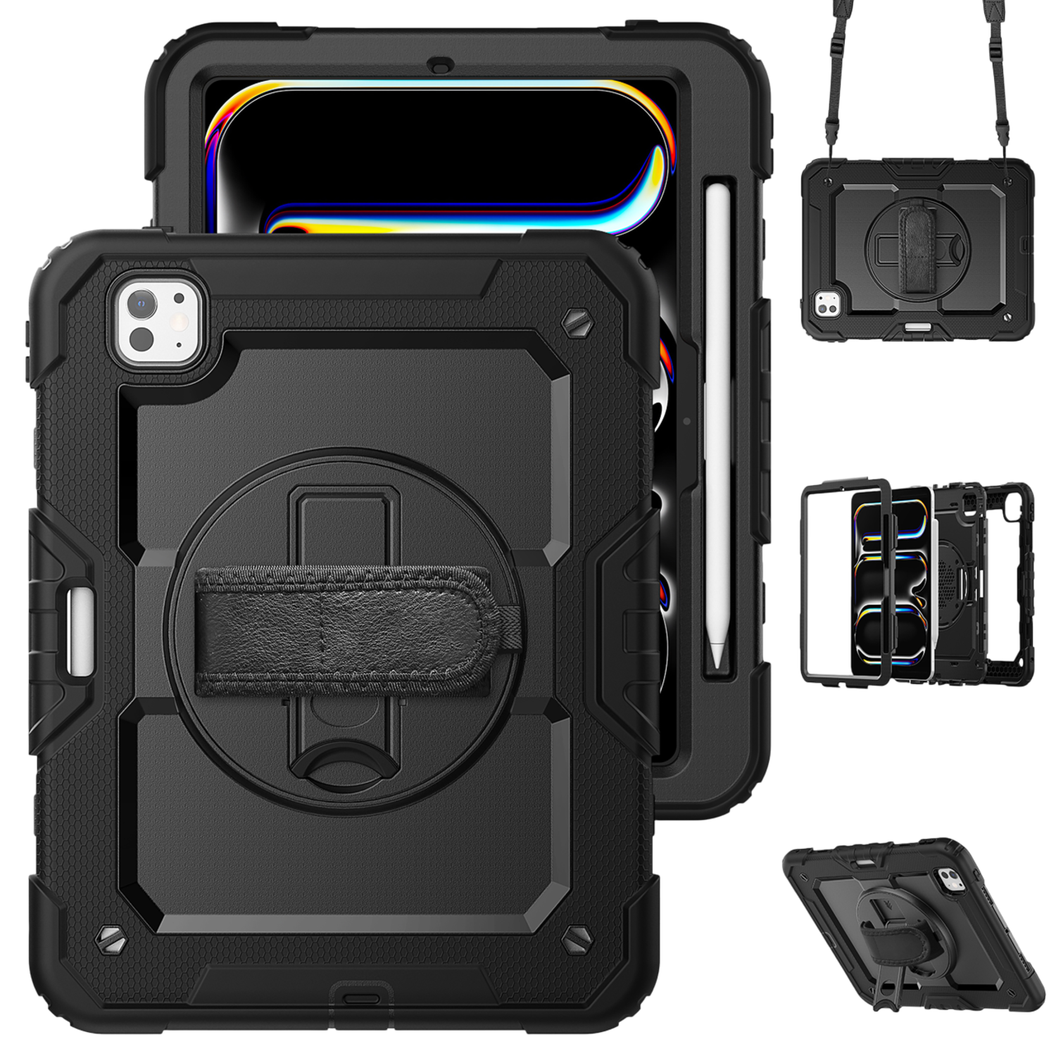 Just in case Just In Case Full Body Shockproof Case Voor Apple Ipad Pro 11" (2024) - Zwart